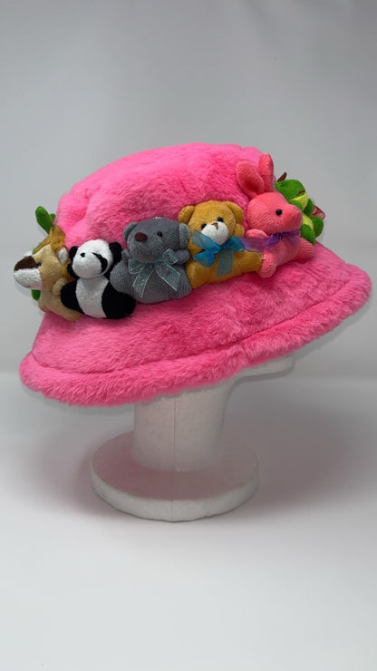 Clush Apparel Stuffed Animal Bucket Hat – Handmade Teddy Bear Birthday Gifts Holiday Festivals Concerts Kawaii
