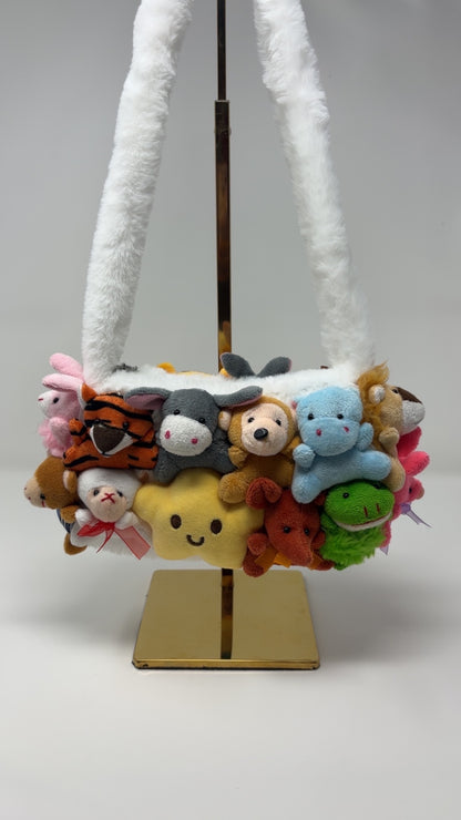 Clush Apparel White Plush Stuffed Animal Clutch Purse – Kawaii Anime Festival Bag Holidays Birthday Gifts HANDMADE