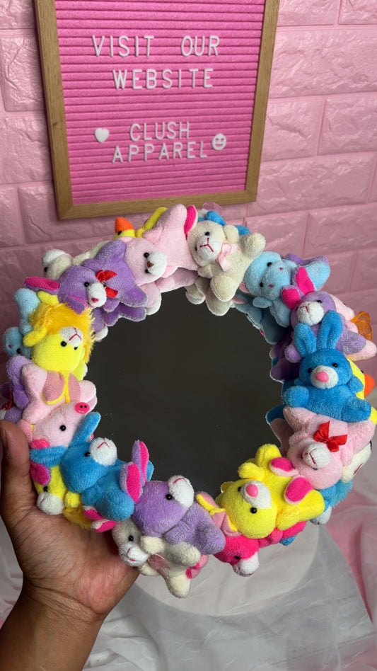 Handmade Stuffed Animal Plushie Mirror Whimsical Room Décor for Kawaii Lovers